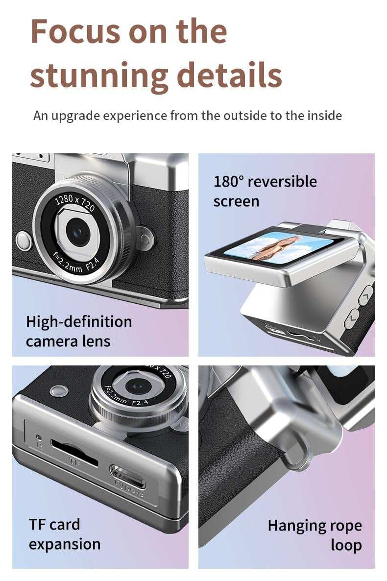 Mini Digital Camera with 1.47 in LCD Screen 1080P Feel of Old 90s Photographs, Keychain Size, Birthday Gifts,Christmas Gifts