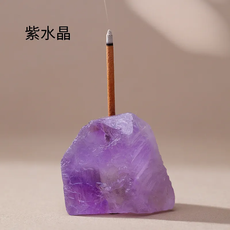Natural White Pink Amethyst Raw Stone Incense Insert Crystal Ore for Buddha Incense Burner Incense Holder Diffuser Stone Base Wholesale 6