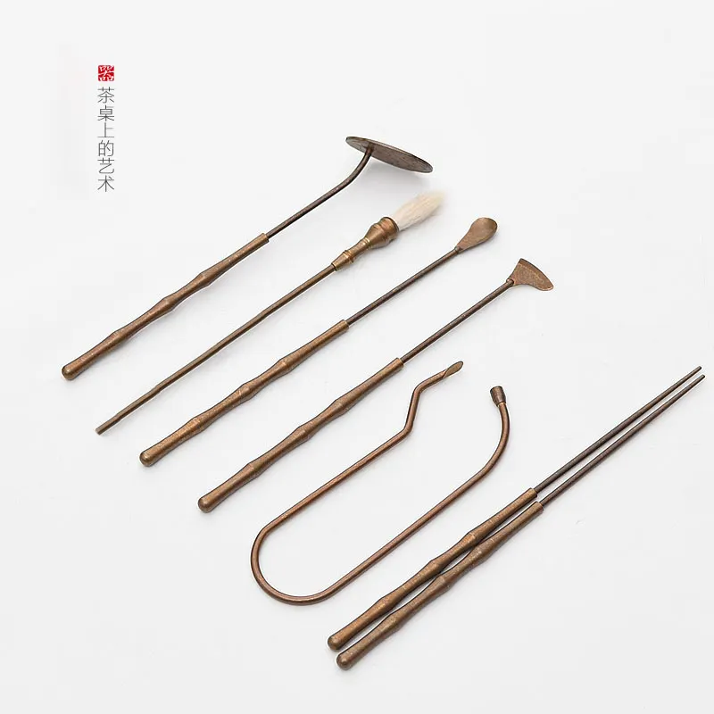 Vintage Style Incense Ceremony Kit - 6 Essential Copper Tools & Organizer 5