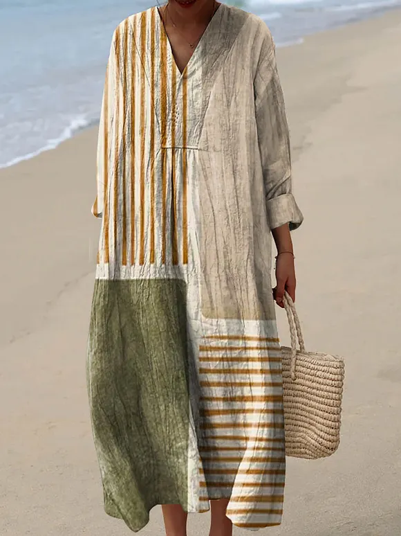 Cotton Dress for Women Featuring Abstract Artistic Design
