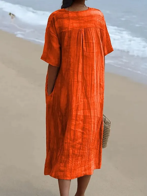 Women's Vintage Lovely Fish Art Print Flowy Dress