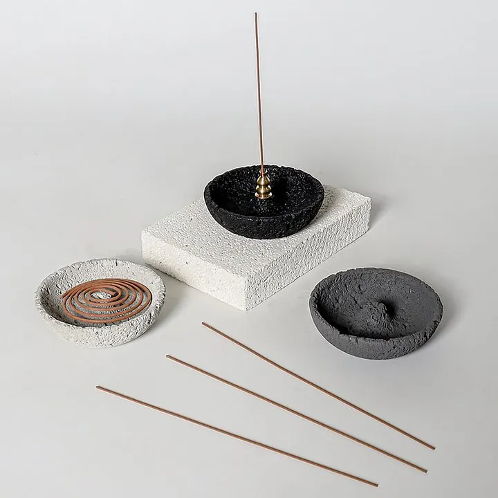 Cement Cross-Border Wabi-Sabi Style Incense Holder Simple Incense Burner Home Indoor Modern Plug-In Incense Base Decoration Ornaments 13