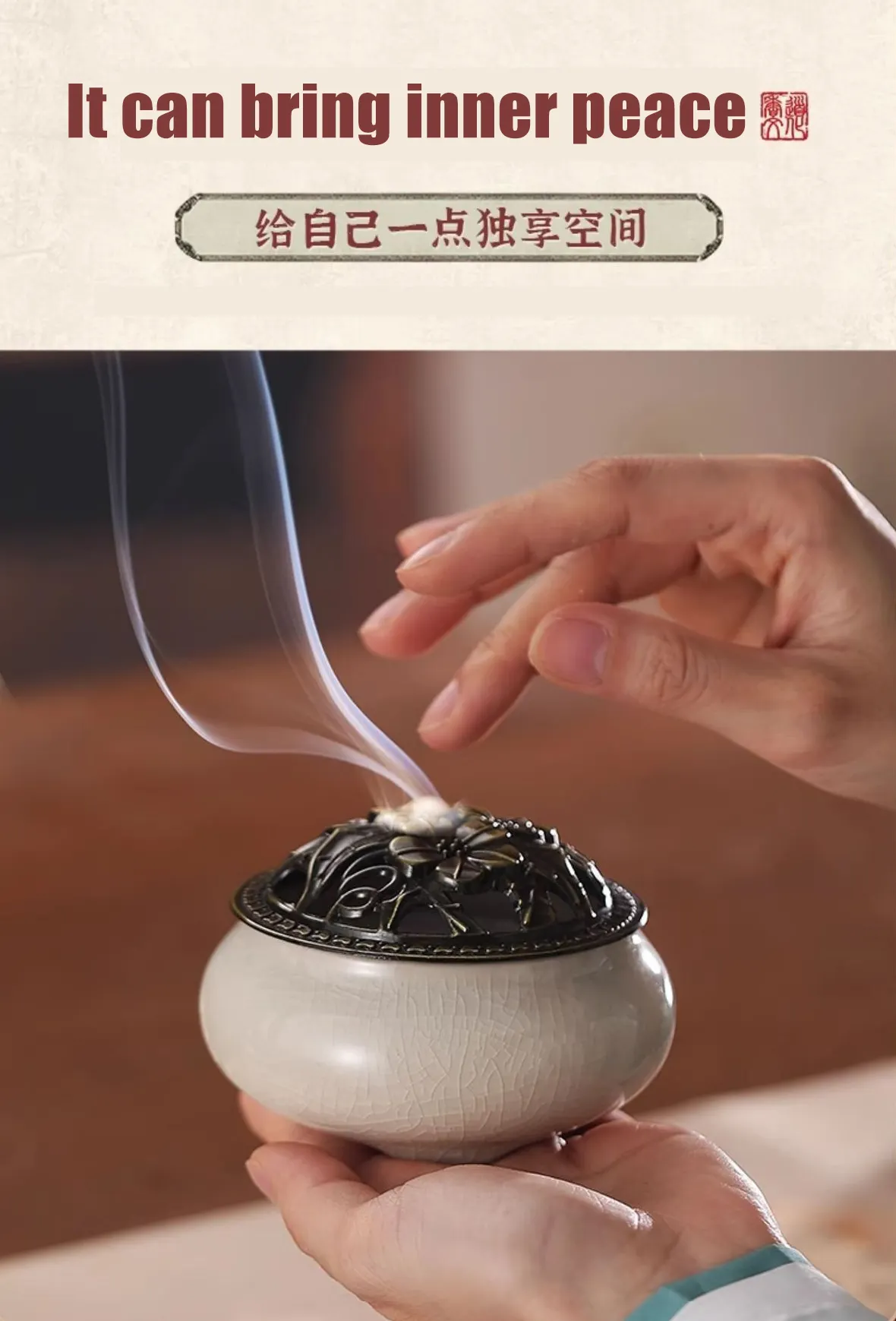 Beginner Powder Incense Burner Kit - Chinese Ceramic Set 8
