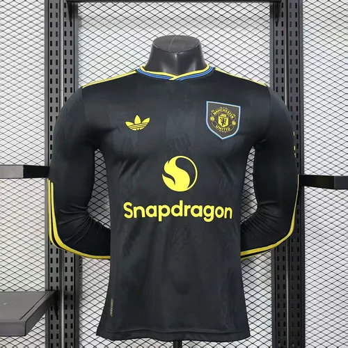 2025/2026 Long Sleeve Player Version Manchester United Third Away Football Shirt 1:1 Thai Quality