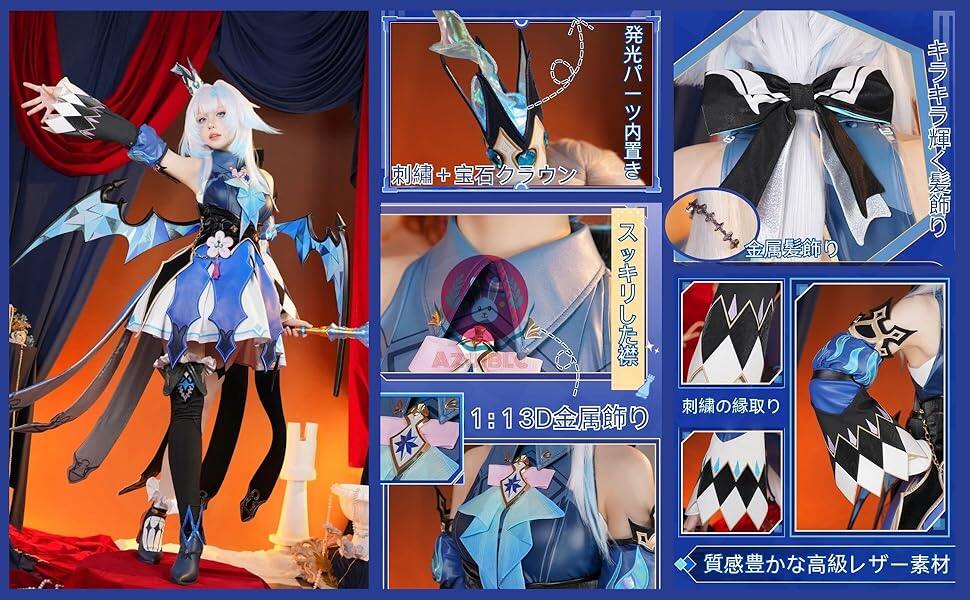 [Azuiblc] Cosplay Costume, Kerydra with Glowing Crown and Metal Accessories, Queen of Destruction, Star Rail, Stylish Anime Cosplay