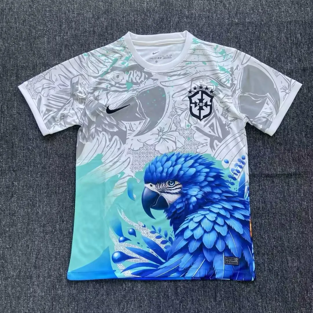 2025/2026 Brazil Special Edition White Blue Bird Football Shirt 1:1 Thai Quality