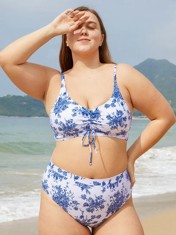 Floral Plus Size Bikini Bottom