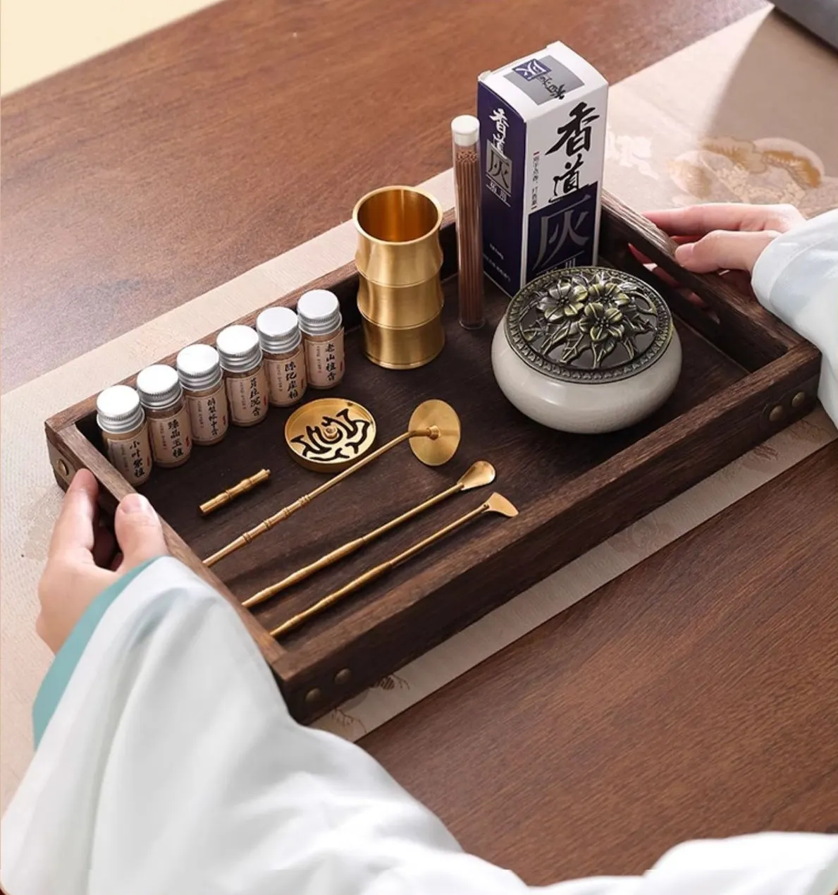 Beginner Powder Incense Burner Kit - Chinese Ceramic Set 7