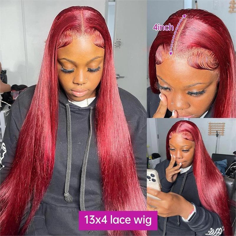 [30Inch for Only $119] Hot Star 13x6 HD Lace Front Wig Human Hair Wigs 99J Red Burgundy Colored 13x4 HD Transparent Ginger Blonde Pre Plucked Lace Frontal P4/27 Highlight Human Hair Straight Wigs Honey Blonde Body Wave Wigs