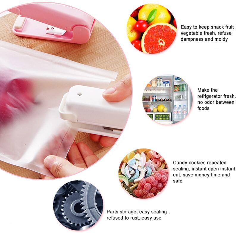 Portable Heat Sealer Plastic Package Storage Bag Mini Sealing Machine Handy Sticker and Seals for Food Snack Kitchen Accessories Portable Heat Sealer Plastic Package Storage Bag Mini Sealing Machine Handy Sticker and Seals for Food Snack Kitchen Accessories