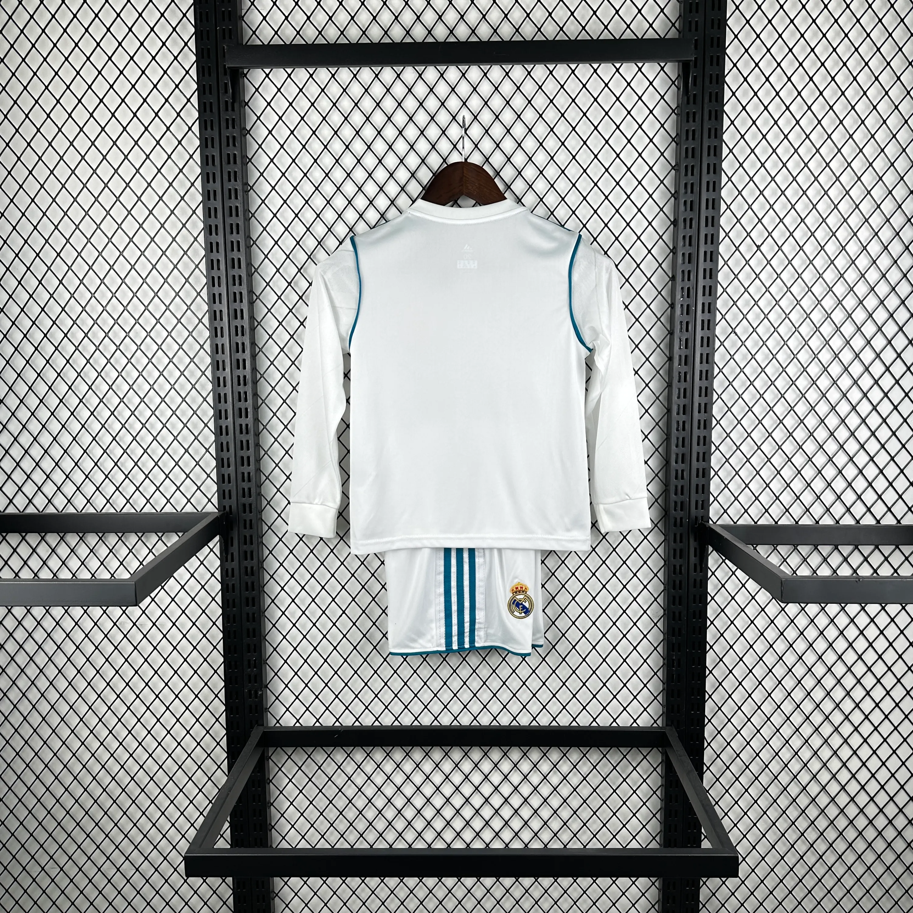 2017/2018 Retro Long Sleeve Real Madrid Home Football Shirt 1:1 Thai Quality Kids Size