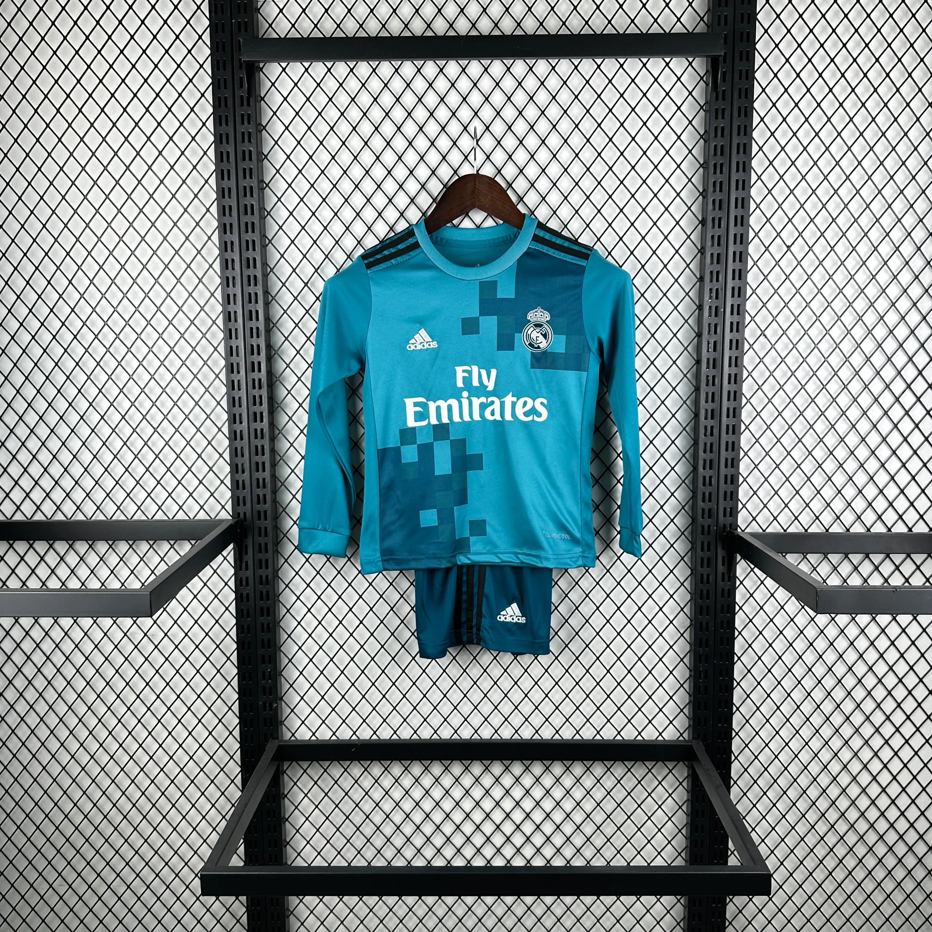 2017/2018 Retro Long Sleeve Real Madrid Third Away Football Shirt 1:1 Thai Quality Kids Size