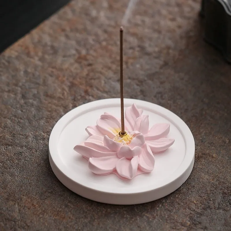 New Creative Home Indoor Incense Burner Incense Lotus Incense Holder Incense Base Purifying Air Tea Table Aromatherapy Ornaments 11