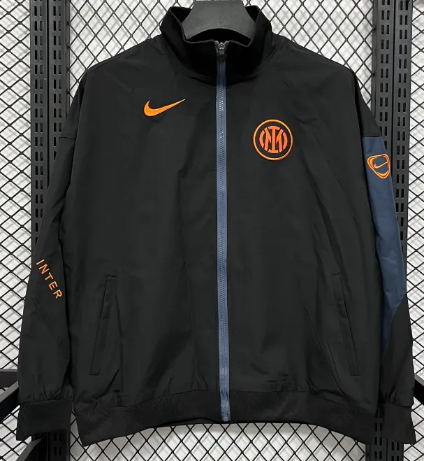 2025/2026 Inter Milan Black and Gray Windbreaker Football Shirt 1:1 Thai Quality