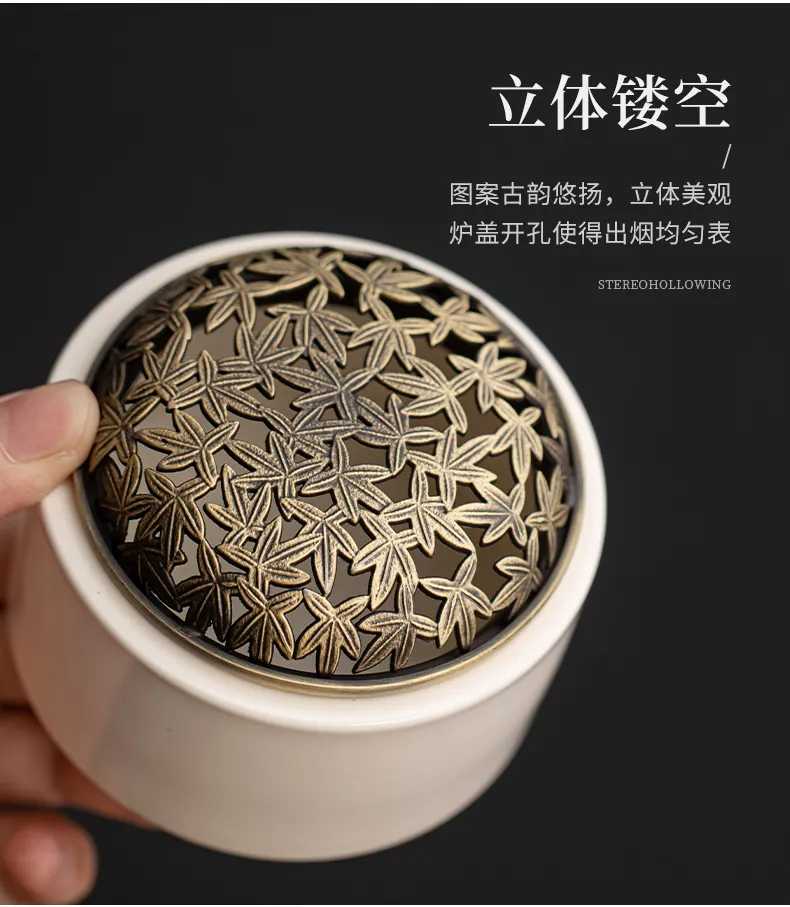 Premium White Ceramic Incense Seal Kit with Powder Jar 25