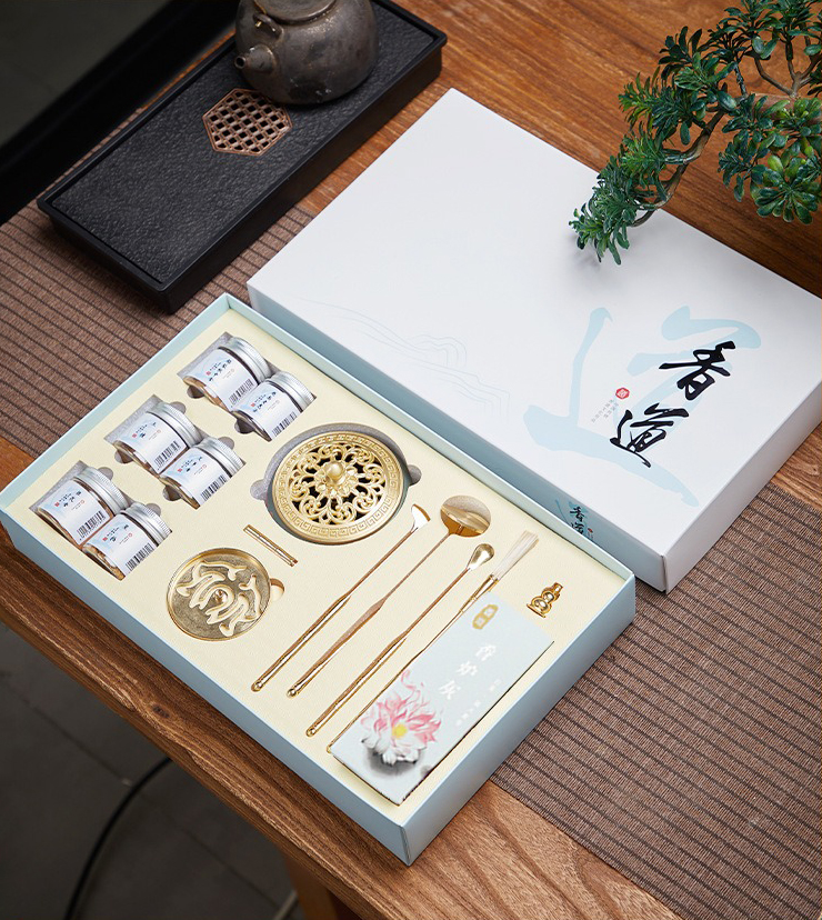 Professional Brass Incense Burner Kit - Lotus Powder Incense Set