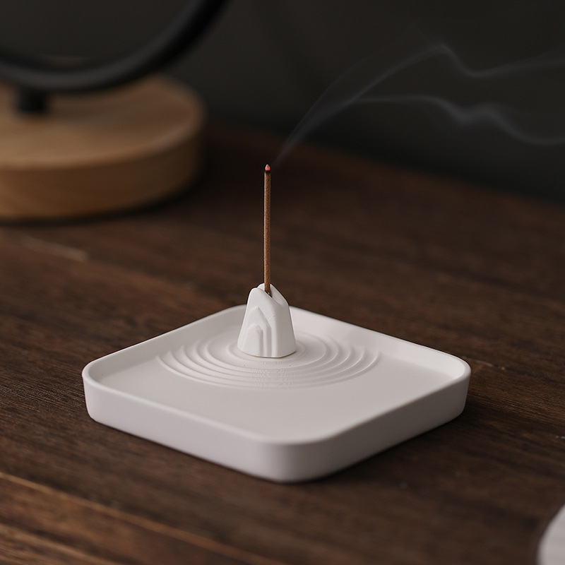 New Chinese-style Gypsum Incense Insertion, Aquilarum, Sandalwood Line Incense, Incense Pot Accessories Zen Incense Pot White Creative Ornaments