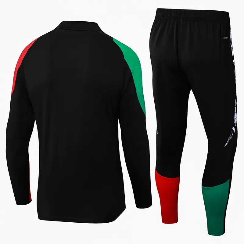 2024/2025 Arsenal Half-Pull Training Suit Black Football Shirt 1:1 Thai Quality Set