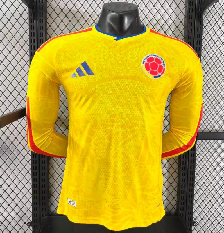 2026 Long Sleeve Player Version Colombia National Team Home  Football Jersey 1:1 Thai Quality