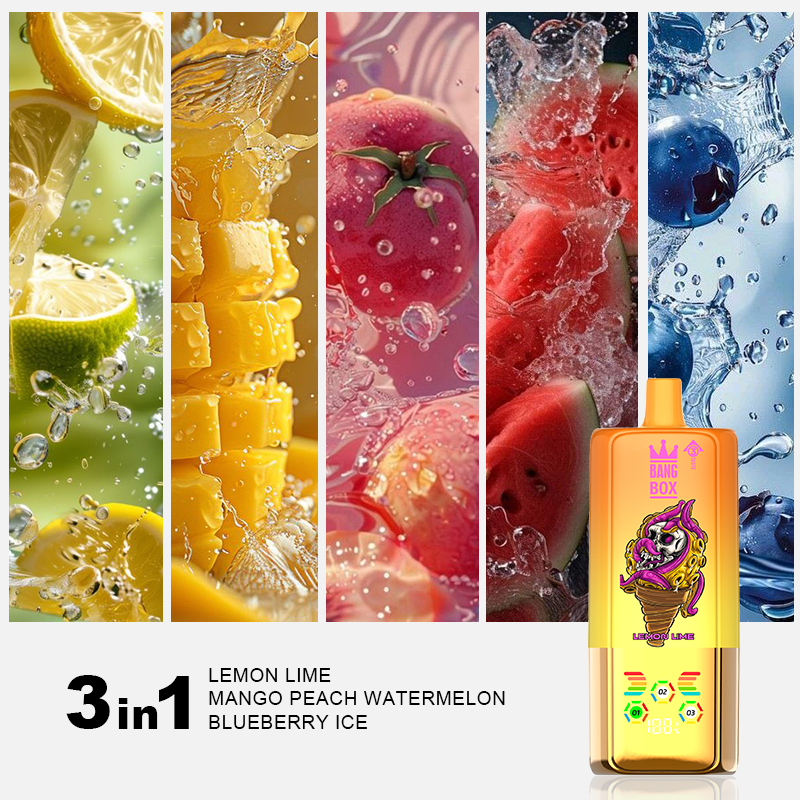 BANGBOX 80K Př&iacute;chuť 07 citron limetka mango broskev meloun ledov&aacute; borůvka 3 v 1 vape
