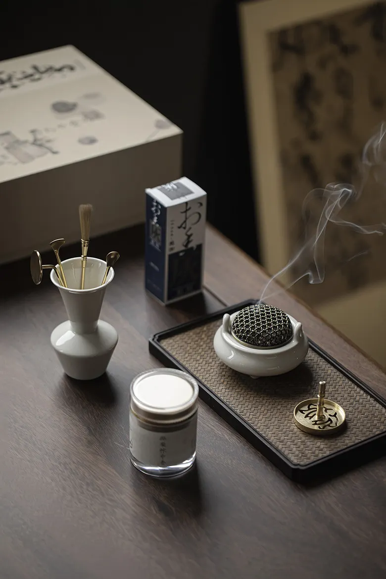 Luxury Zen Incense Burner Set - Elegant White Porcelain Kit 16