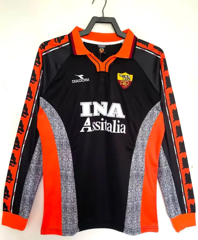 1998-1999 Retro Long Sleeve Roma Third Away  Soccer Jersey 1:1 Thai Quality