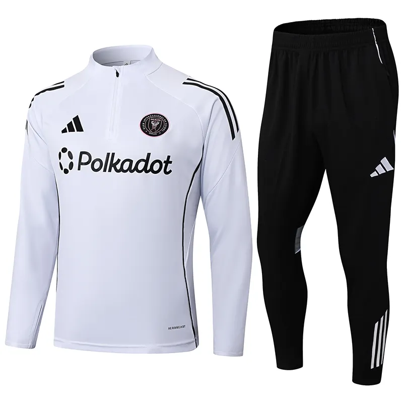 2025/2026 Inter Miami Half-Pull Training Suit White Football Shirt 1:1 Thai Quality Set