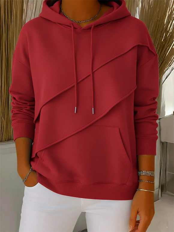 Women's Casual Solid Color Multi-layer Ruffled Pullover Sweatshirt