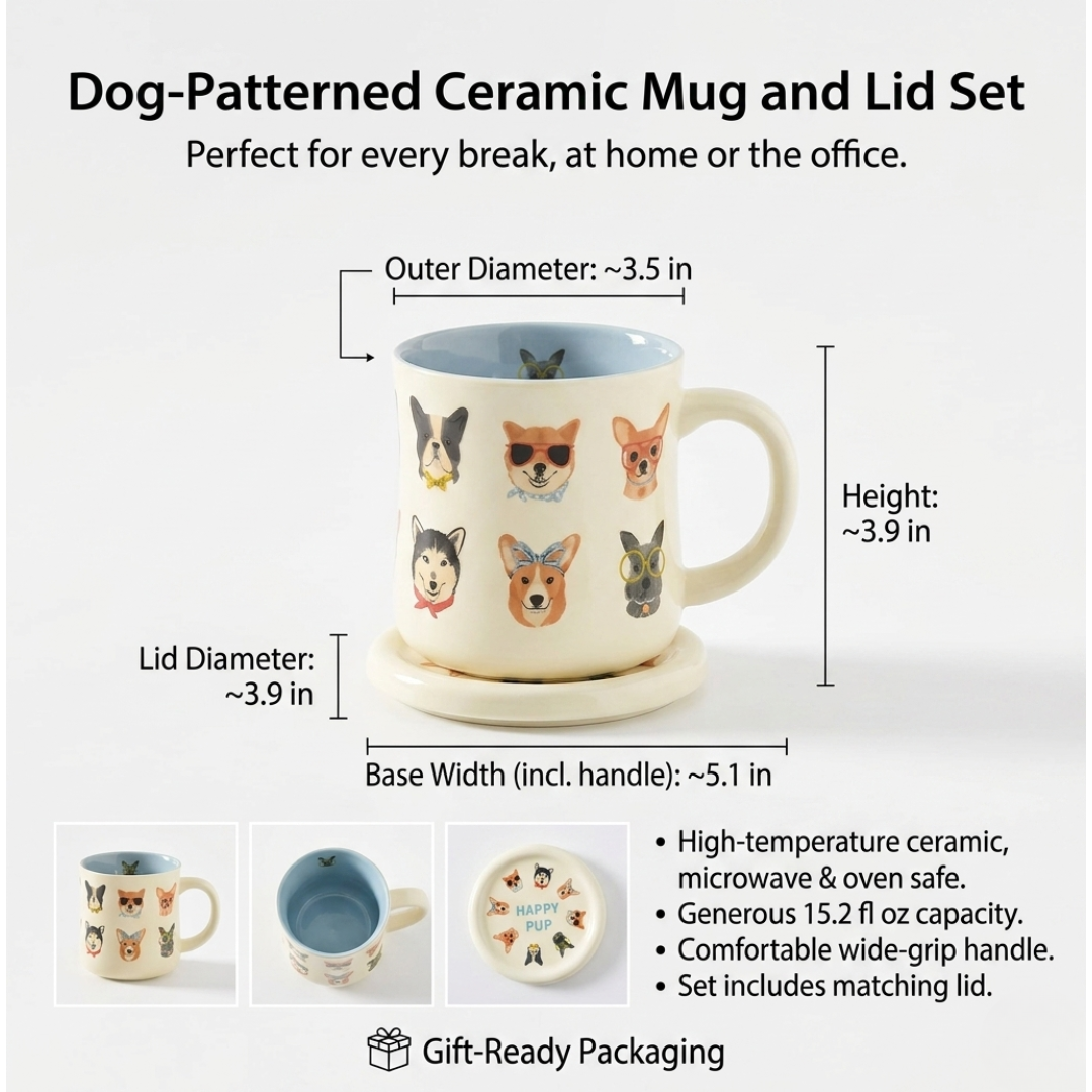 Happy Dog Mug ,Coffee Mug , Coffee Cup Cf3727b9235af51e89b7e319e50e0458
