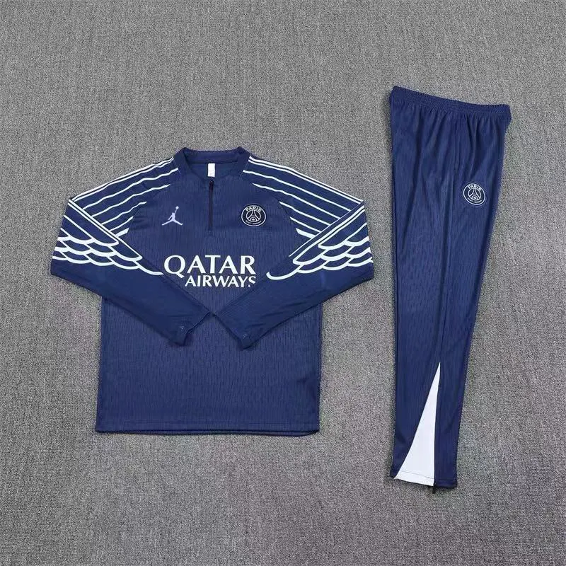2025/2026 Psg Paris Saint-Germain Half-Pull Training Suit Royal Blue Set
