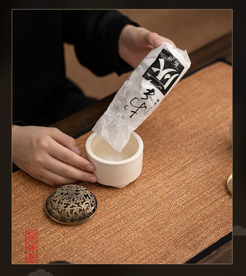 Premium White Ceramic Incense Seal Kit with Powder Jar 16
