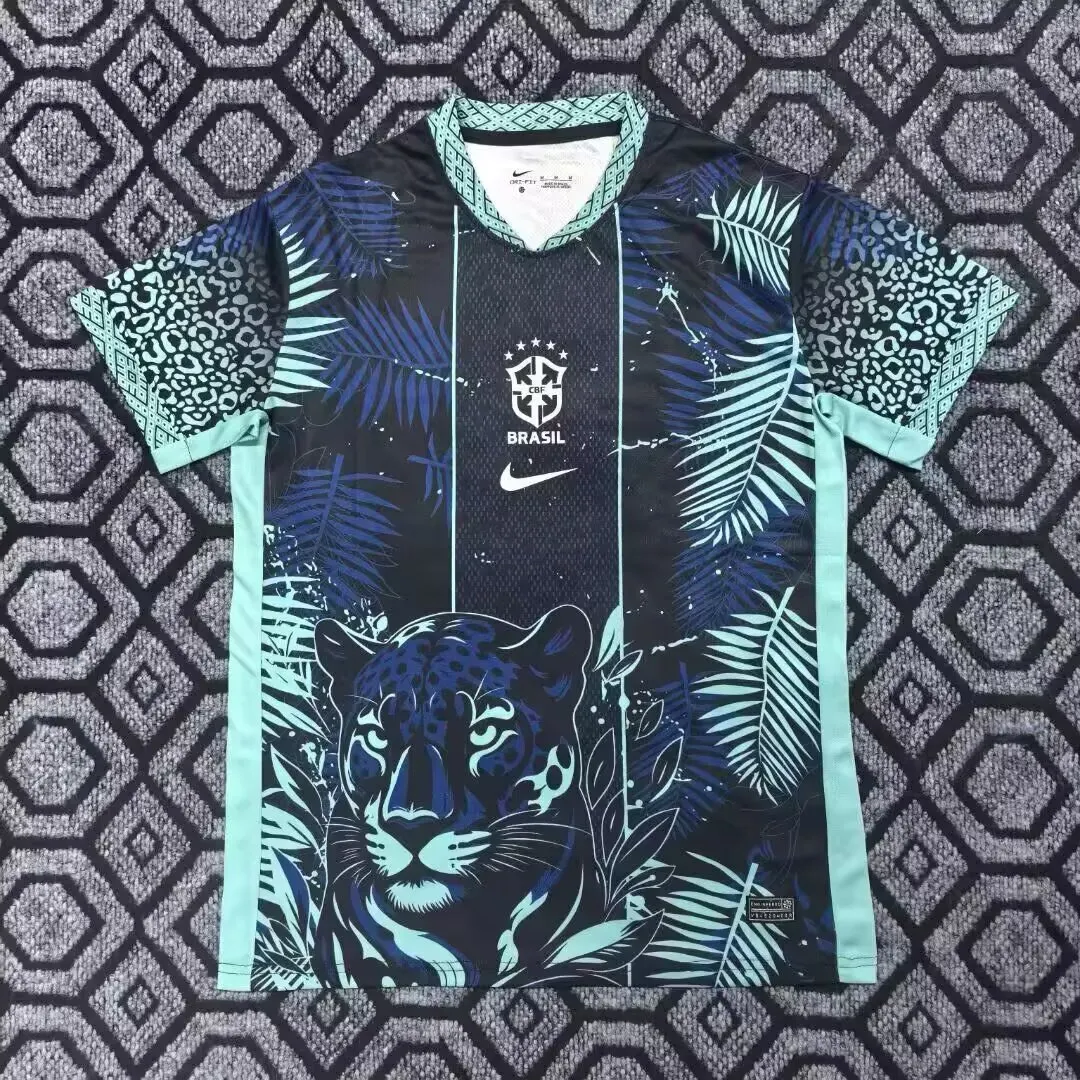 2025/2026 Brazil Special Edition Blue Cheetah Football Shirt 1:1 Thai Quality
