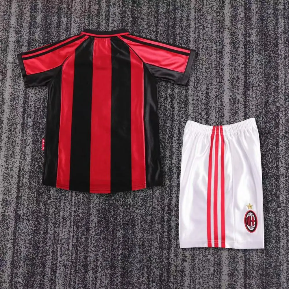 1998-1999 Retro AC Milan Home Football Shirt 1:1 Thai Quality Kids Size
