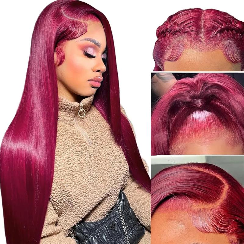[30Inch for Only $119] Hot Star 13x6 HD Lace Front Wig Human Hair Wigs 99J Red Burgundy Colored 13x4 HD Transparent Ginger Blonde Pre Plucked Lace Frontal P4/27 Highlight Human Hair Straight Wigs Honey Blonde Body Wave Wigs