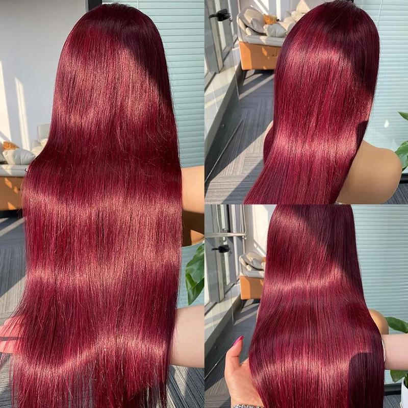 [30Inch for Only $119] Hot Star 13x6 HD Lace Front Wig Human Hair Wigs 99J Red Burgundy Colored 13x4 HD Transparent Ginger Blonde Pre Plucked Lace Frontal P4/27 Highlight Human Hair Straight Wigs Honey Blonde Body Wave Wigs