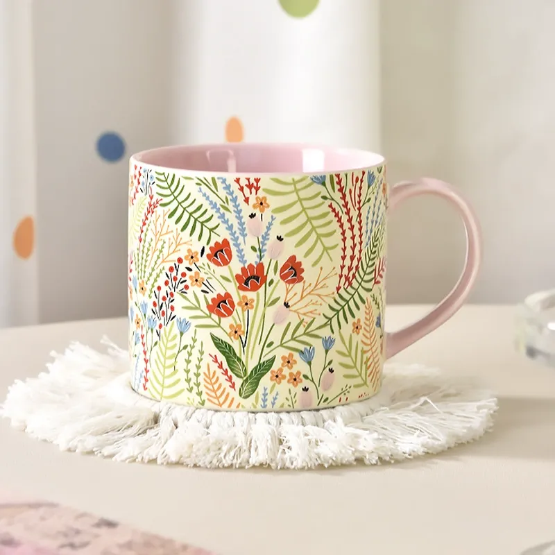 Pink Flower Mug ,Coffee Mug , Christmas Coffee Cup Ea34d7ac31b6e7f2228d196192d1f445