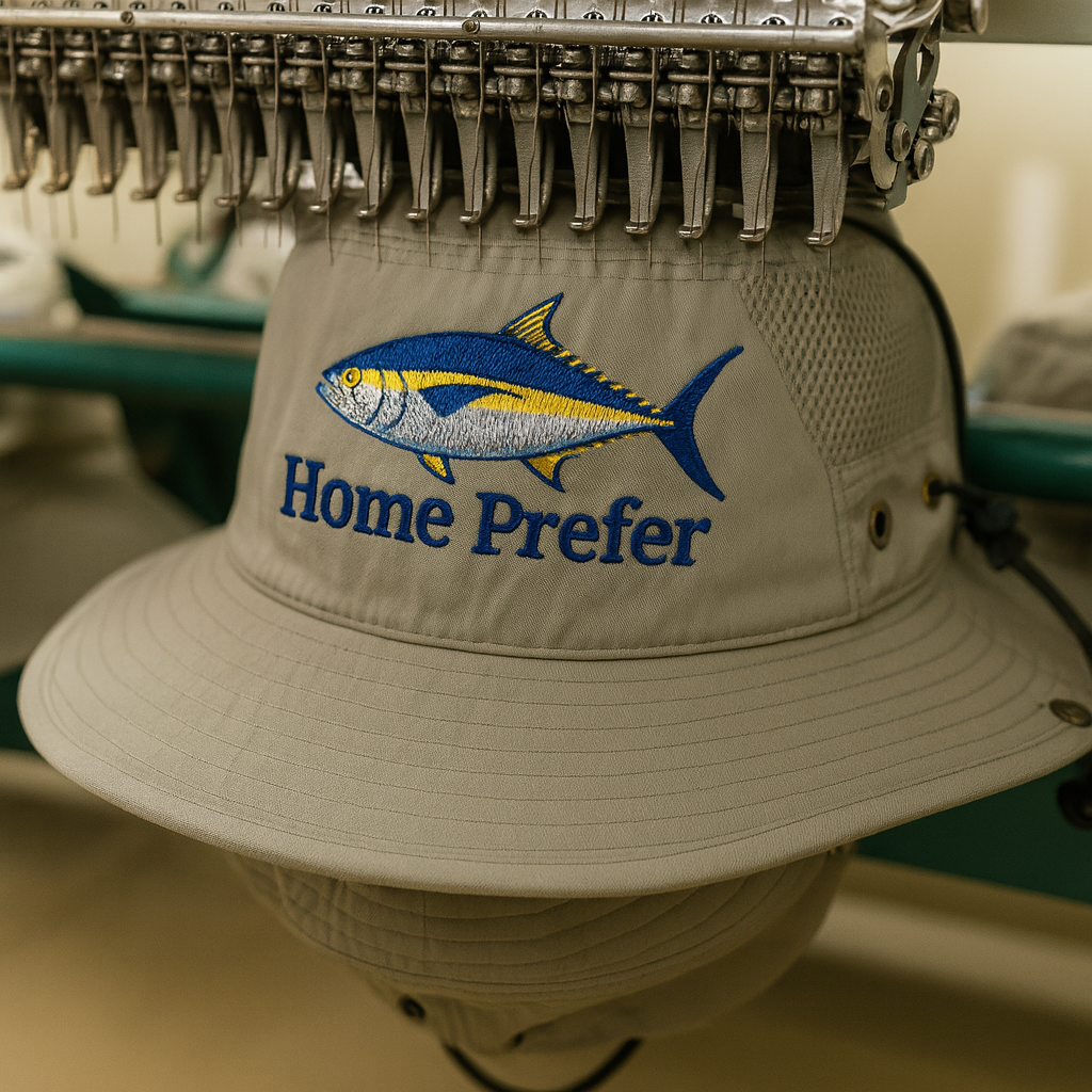 Stacks of finished hats ready for packing