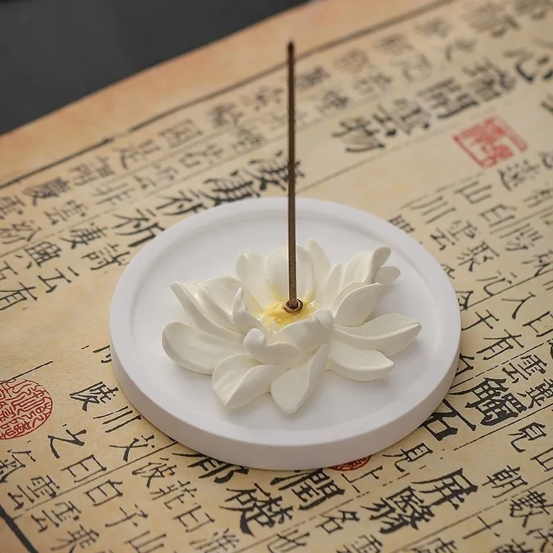 New Creative Home Indoor Incense Burner Incense Lotus Incense Holder Incense Base Purifying Air Tea Table Aromatherapy Ornaments 6