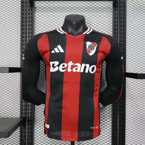 2025/2026 Long Sleeve  Player Version River Plate Away Football Jersey 1:1 Thai Quality