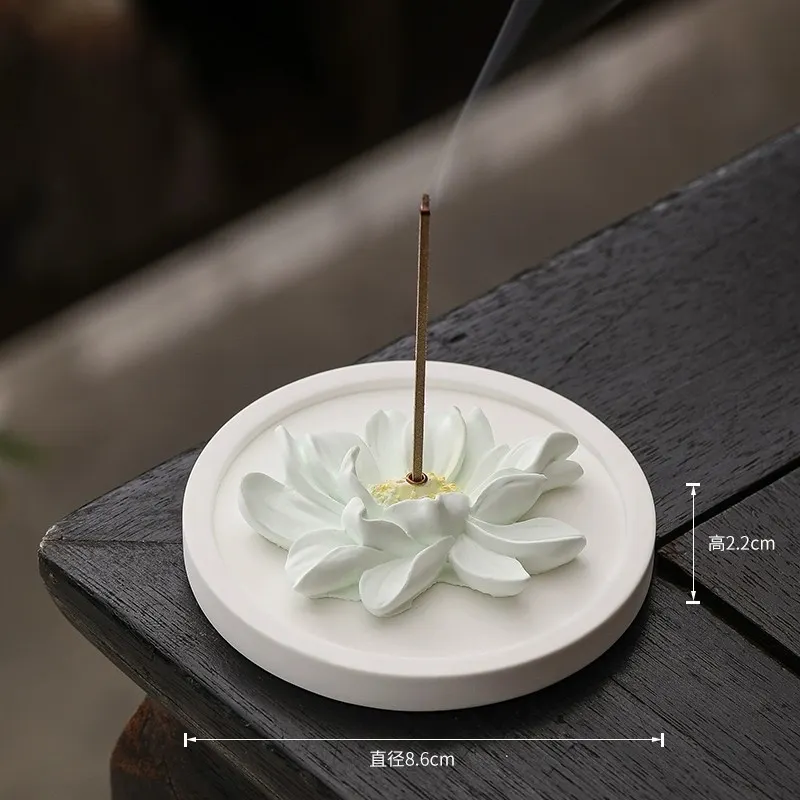 New Creative Home Indoor Incense Burner Incense Lotus Incense Holder Incense Base Purifying Air Tea Table Aromatherapy Ornaments 10