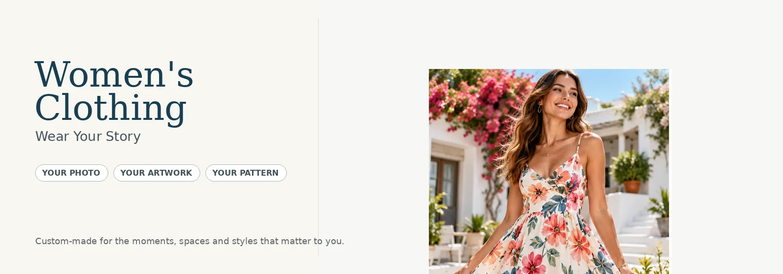 Custom women's clothing with colorful floral printed design