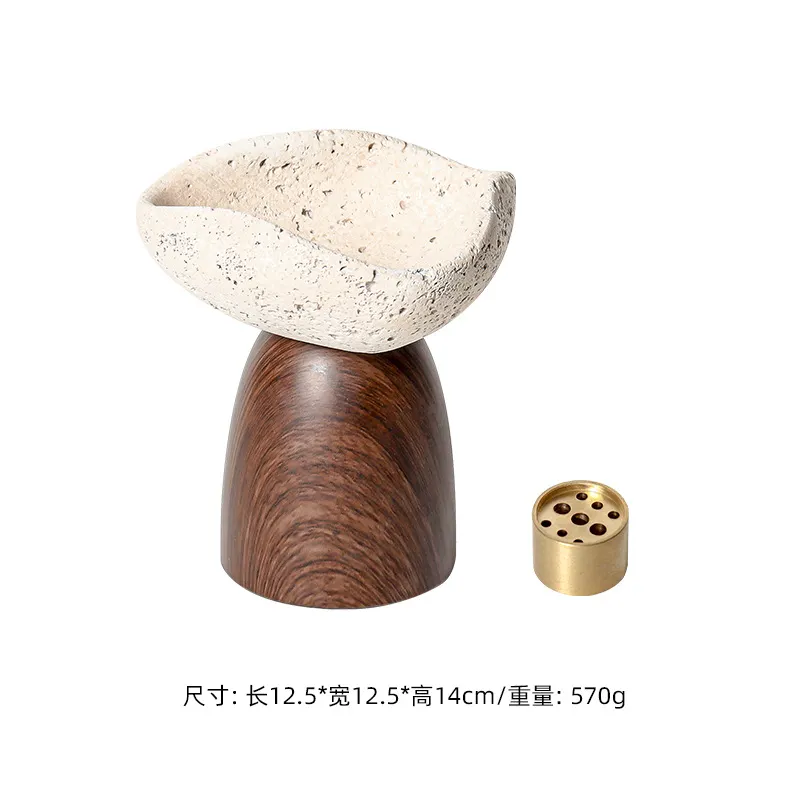 Cross-Border Light Luxury Cement Home Wabi-Sabi Style Incense Holder Indoor Desktop Aromatherapy Incense Burner Incense Base Small Ornaments 12