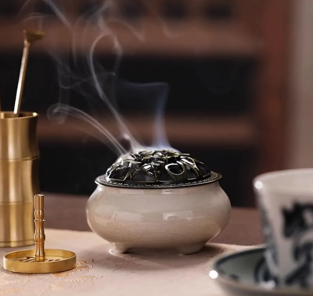 Beginner Powder Incense Burner Kit - Chinese Ceramic Set 6