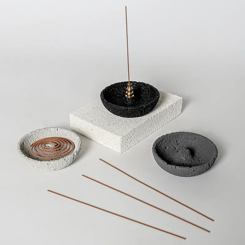 Cement Cross-Border Wabi-Sabi Style Incense Holder Simple Incense Burner Home Indoor Modern Plug-In Incense Base Decoration Ornaments 7